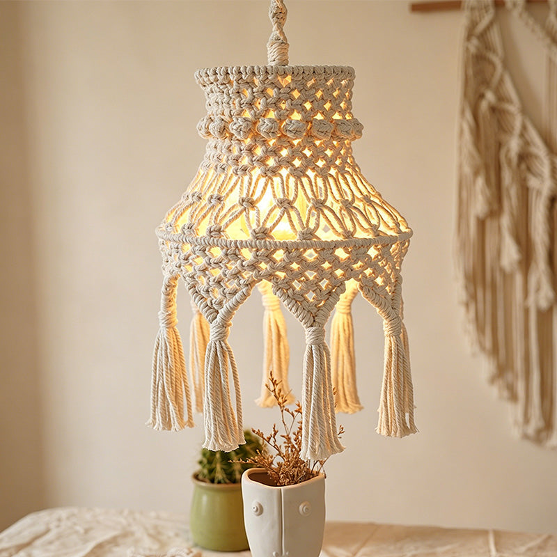 CouldNook Macrame Table Lamp Shade - Warm Bedside Lighting