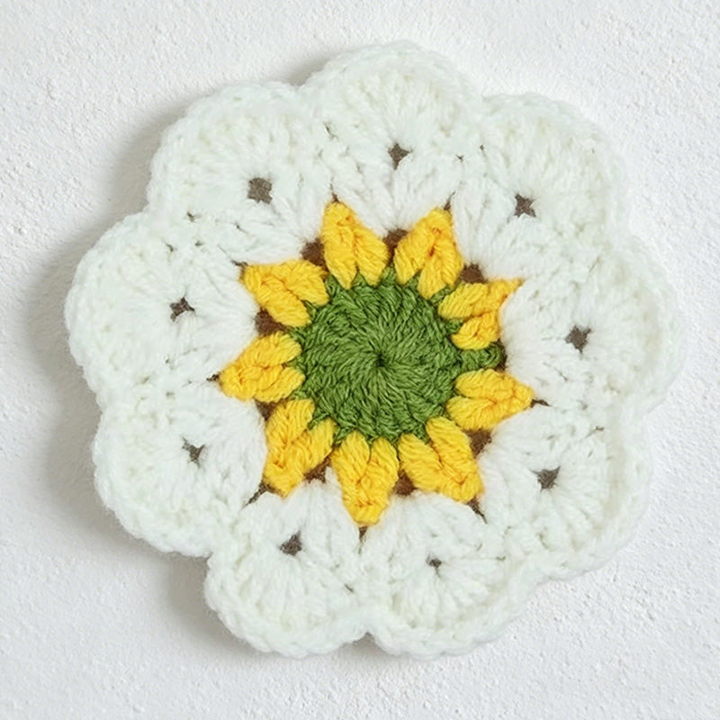 CouldNook Daisy Crochet Coaster - Tabletop Home Accent