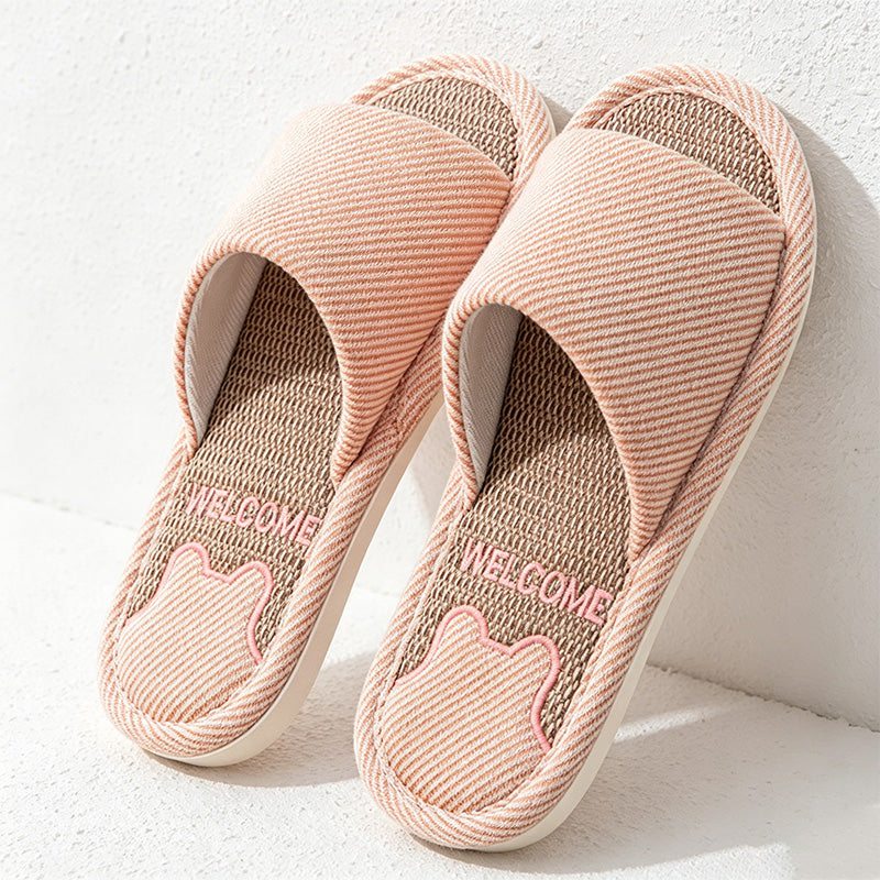 CouldNook Soft Band Open Toe Slippers - Simple Home Accent