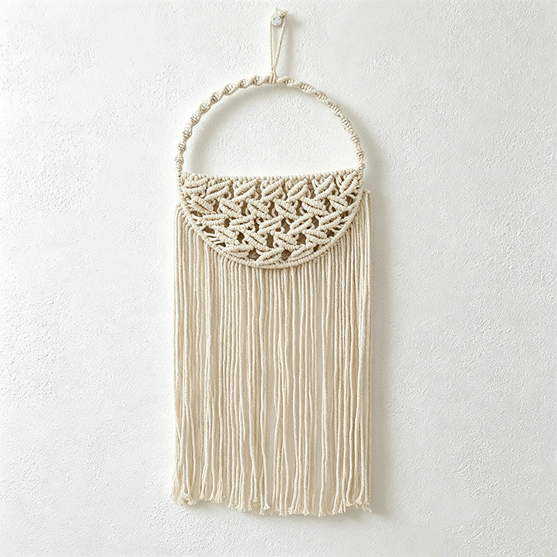CouldNook Crescent Macrame Wall Basket - Hanging Storage Decor