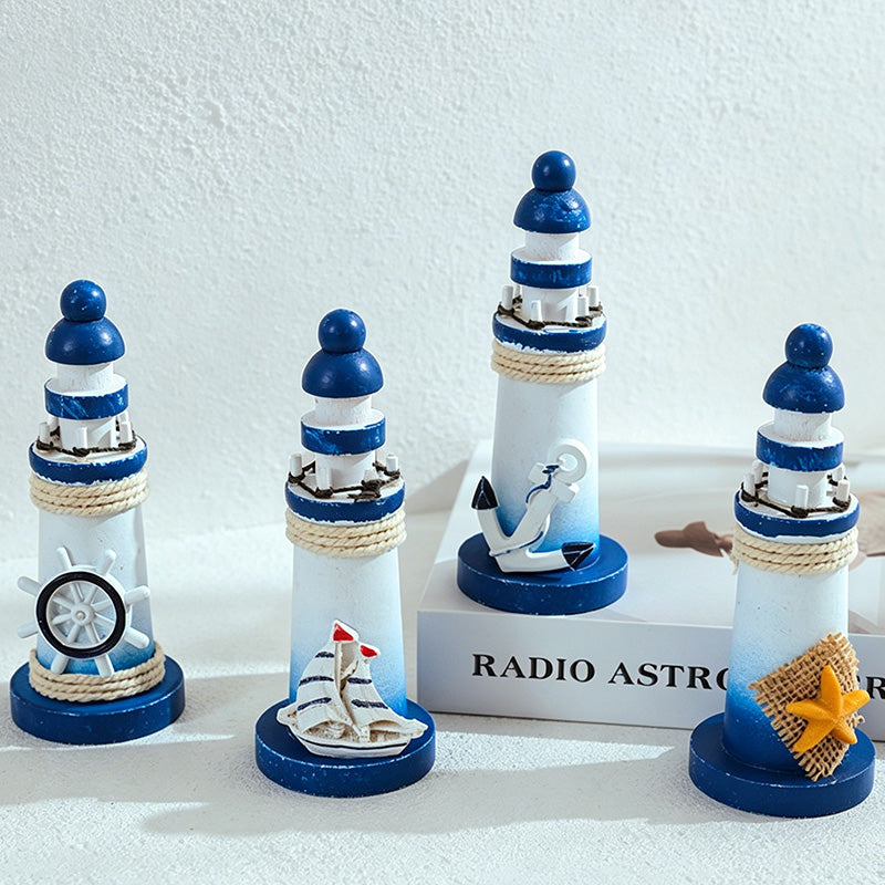 CouldNook Mediterranean Mini Wooden - Lighthouse Mixed Ornament