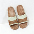 CouldNook Flax-Look Cross Strap House Slippers - Natural Indoor Accent