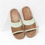 CouldNook Flax-Look Cross Strap House Slippers - Natural Indoor Accent