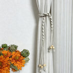 CouldNook Long Macrame Curtain Tieback - Window Drapery Accent