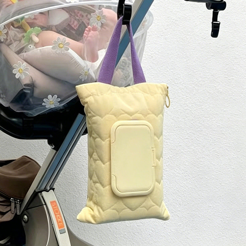 CouldNook Quilted Hanging Tissue Pouch - Stroller and Home Accent