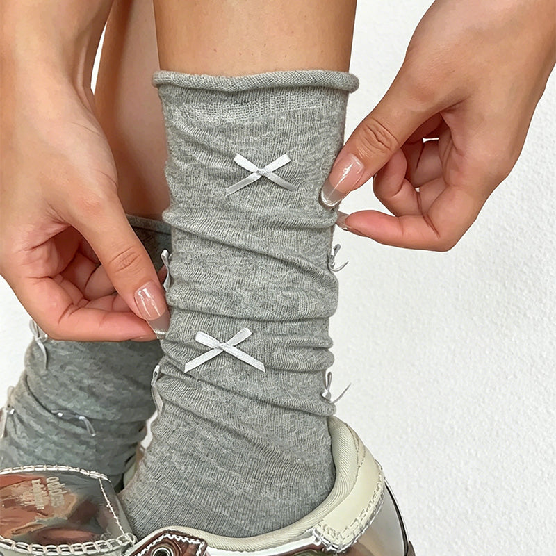 CouldNook Bow Detail Slouch Socks - Everyday Outfit Accent
