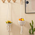 CouldNook Macrame Hanging Fruit Basket - Wall Storage Basket