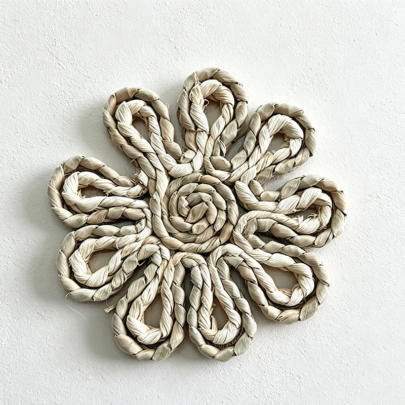 CouldNook Straw Woven Flower Mat - Aesthetic Pastoral Coaster