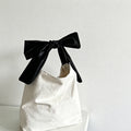 CouldNook Bow Canvas Shopping Bag - Aesthetic Large Capacity Tote