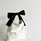 CouldNook Bow Canvas Shopping Bag - Aesthetic Large Capacity Tote