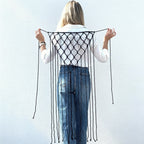 CouldNook Macrame Fringe Vest Cover - Layered Styling Accent (小胡0611-8BW6JBT95)-ok