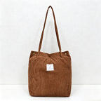 CouldNook Corduroy Shoulder Tote Bag - Daily Carry Accent