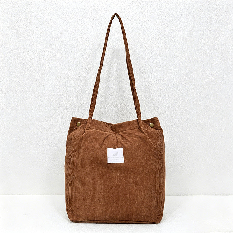 CouldNook Corduroy Shoulder Tote Bag - Daily Carry Accent