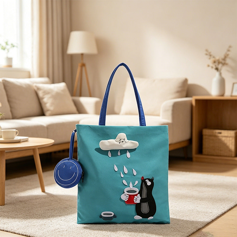 CouldNook Rain Cloud Cat Tote Bag - Daily Carry Accent