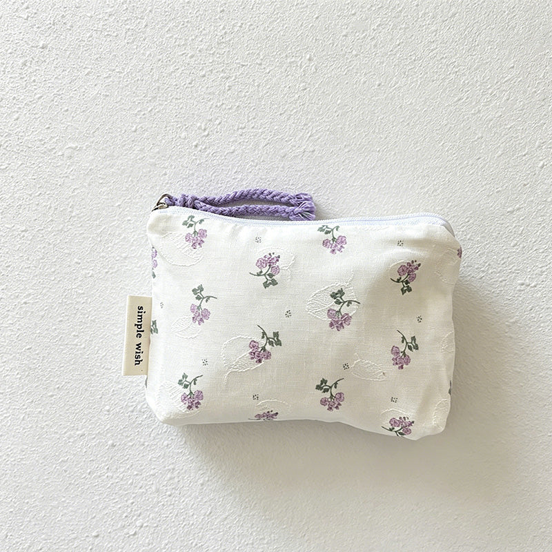CouldNook Floral Drawstring Cosmetic Pouch - Vanity Storage Accent