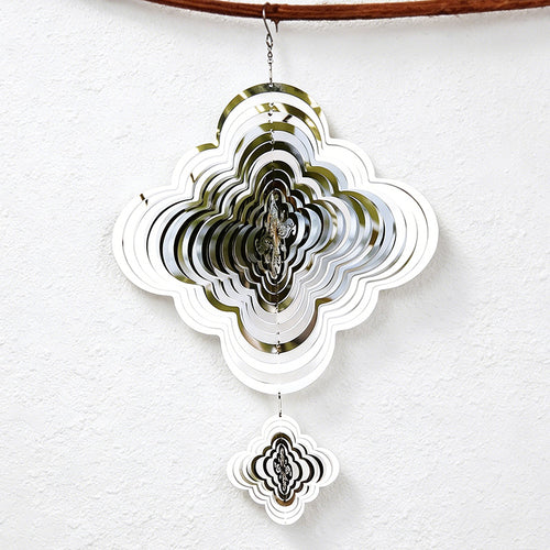 CouldNook 3D Mirror Metal Rotating Cloud Pattern - Cloud Metal Wind Spinner