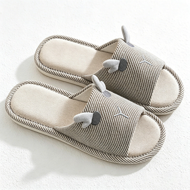 CouldNook Bunny Pattern Open Toe Slippers - Playful Kitchen Accent