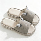 CouldNook Bunny Pattern Open Toe Slippers - Playful Kitchen Accent