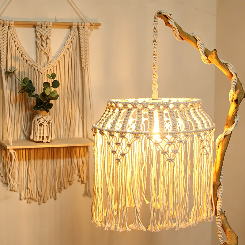 CouldNook Woven Basket Lamp Shade - Warm Hanging Light