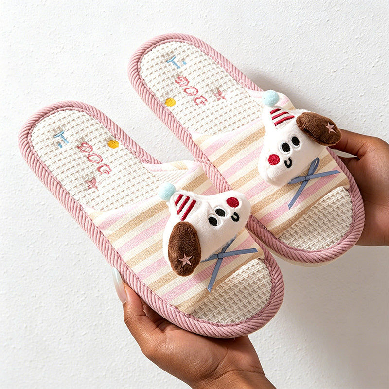 CouldNook Bear Face Open Toe Slippers - Friendly Indoor Accent