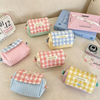 CouldNook Gingham Quilted Mini Zip Pouch - Desk Accent