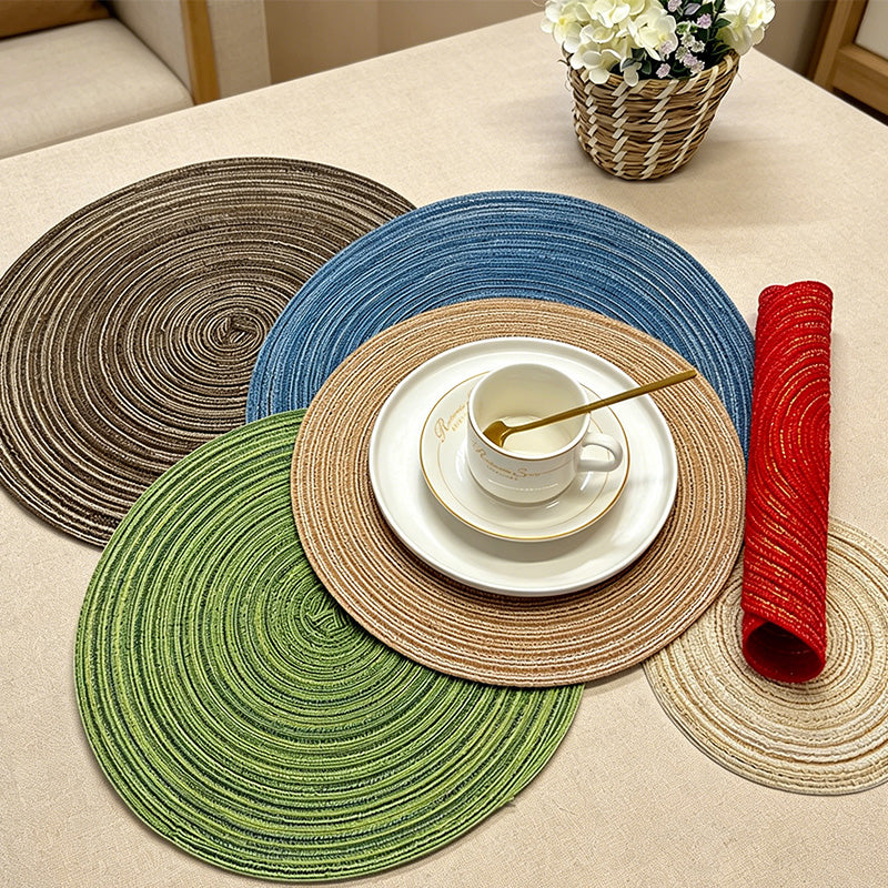 CouldNook Nordic Round Woven Placemat - Aesthetic Cotton Yarn Mat