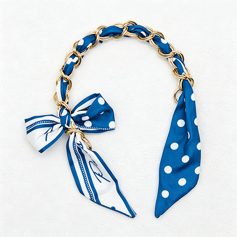 CouldNook 16.54’’ Blue Series Printed Bow Chain Bag Strap - Soft Accent