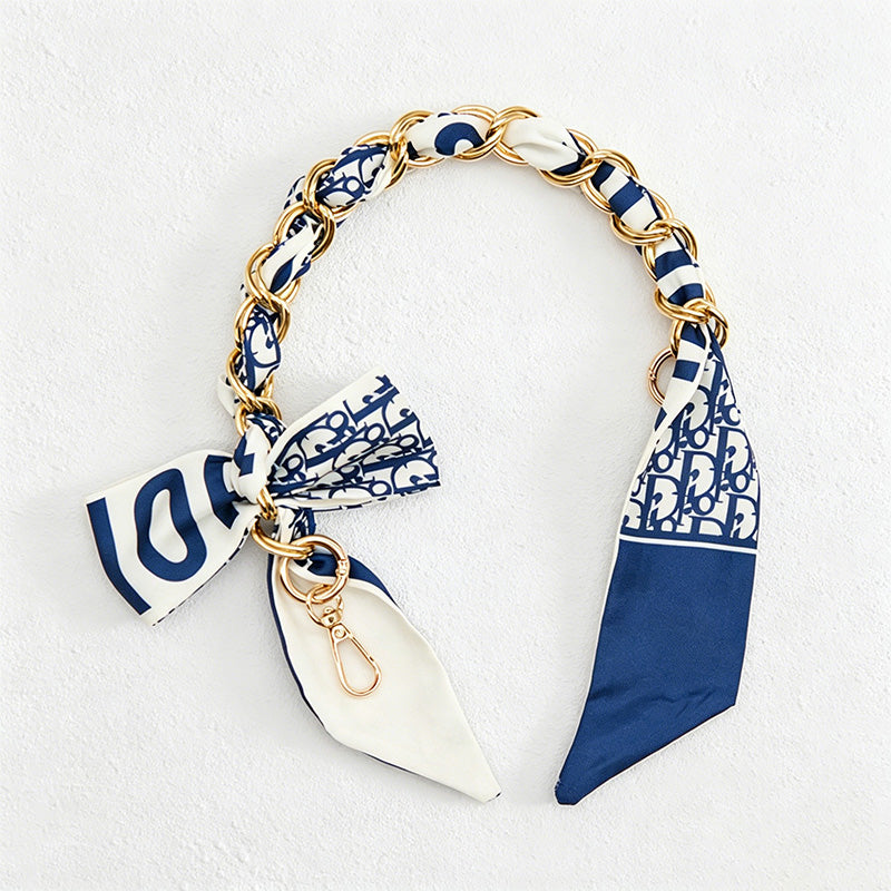 CouldNook 16.54'' Blue Series Pattern Bow Chain Bag Strap - Everyday Accent