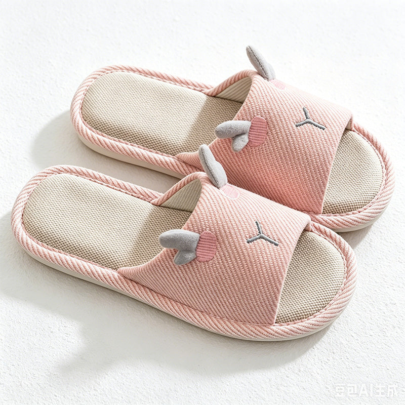 CouldNook Bunny Pattern Open Toe Slippers - Playful Kitchen Accent