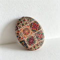 CouldNook Retro Cork Floral Sided Pocket Mirror - Dual Sided Magnifying Decor