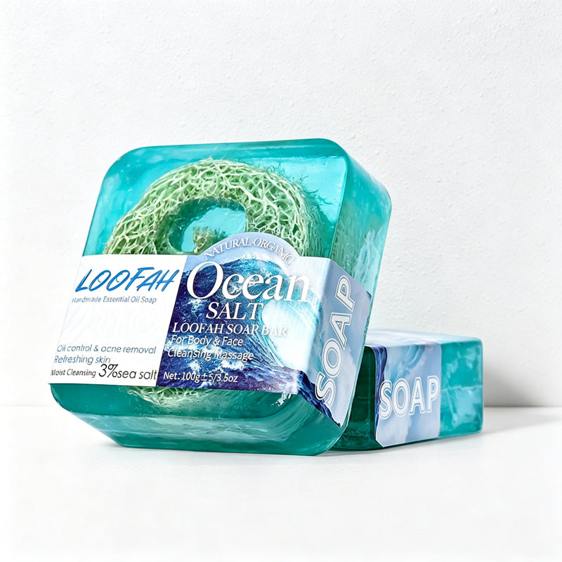 CouldNook Natural Loofah Exfoliating Soap Bar - Essential Oil Body Scrub