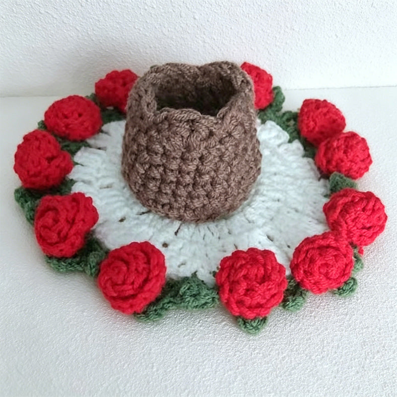 CouldNook Hand Crochet Bellflower Coaster - Floral Heat Resistant Table Decor