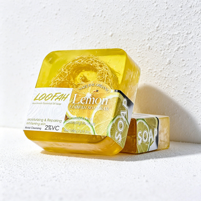 CouldNook Natural Loofah Exfoliating Soap Bar - Essential Oil Body Scrub