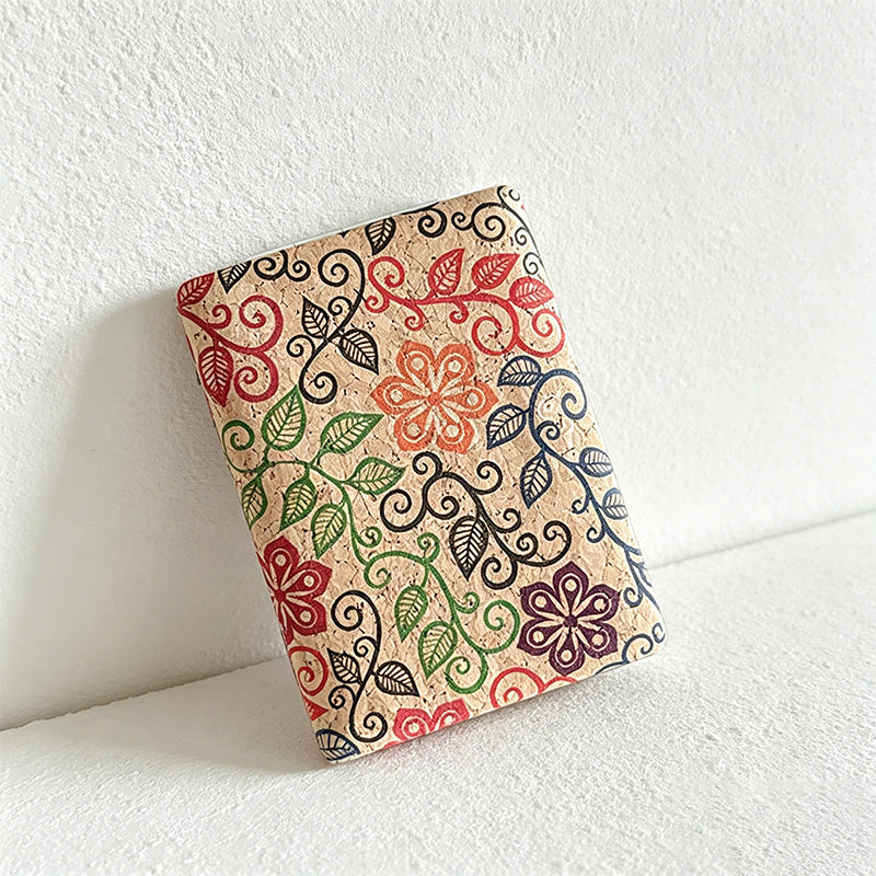 CouldNook Retro Cork Floral Double-Sided Foldable Pocket Mirror