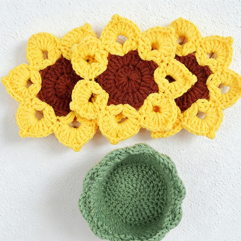 CouldNook Hand Crochet Bellflower Coaster - Floral Heat Resistant Table Decor