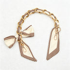 CouldNook 16.54'' Khaki Series Pattern Bow Chain Bag Strap - Everyday Accent