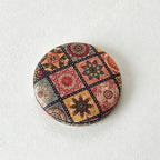 CouldNook Retro Cork Floral Round Double-Sided Pocket Mirror