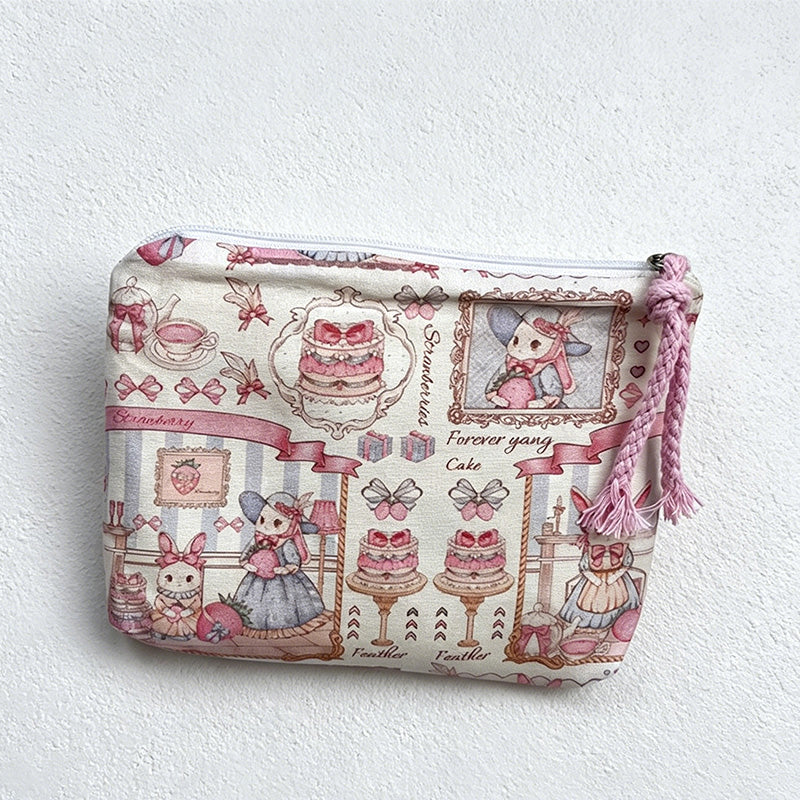 CouldNook Canvas Cosmetic Pouch Mini Zipper Makeup Coin Storage Bag - Small Storage Accent