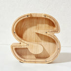 CouldNook 26-letter Wooden Money Box - Desktop Savings Ornament