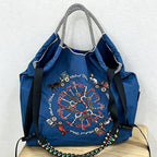 CouldNook Carriage & Key Embroidery Shopping Bag - Everyday Market Accent