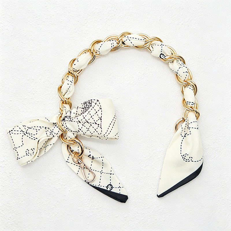 CouldNook 16.54’’ Printed Bow Chain Bag Strap - Soft Accent