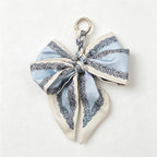CouldNook 5.51'' Blue Series Pattern Bow Bag Charm - Handle Accent
