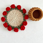 CouldNook Hand Crochet Bellflower Coaster - Floral Heat Resistant Table Decor