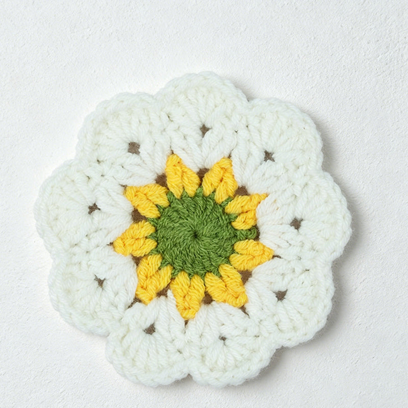 CouldNook Hand Crochet Bellflower Coaster - Floral Heat Resistant Table Decor