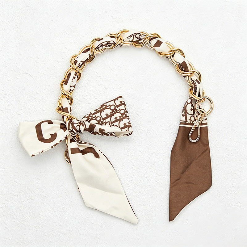 CouldNook 16.54'' Khaki Series Pattern Bow Chain Bag Strap - Everyday Accent