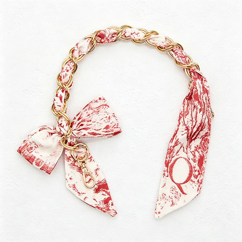 CouldNook 16.54’’ Printed Bow Chain Bag Strap - Soft Accent