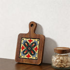 CouldNook Acacia Wood Floral Tile Trivet - Heat Resistant Kitchen Pot Holder