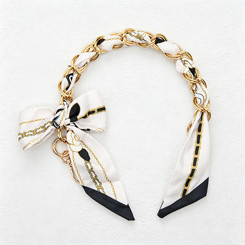 CouldNook 16.54’’ Printed Bow Chain Bag Strap - Soft Accent