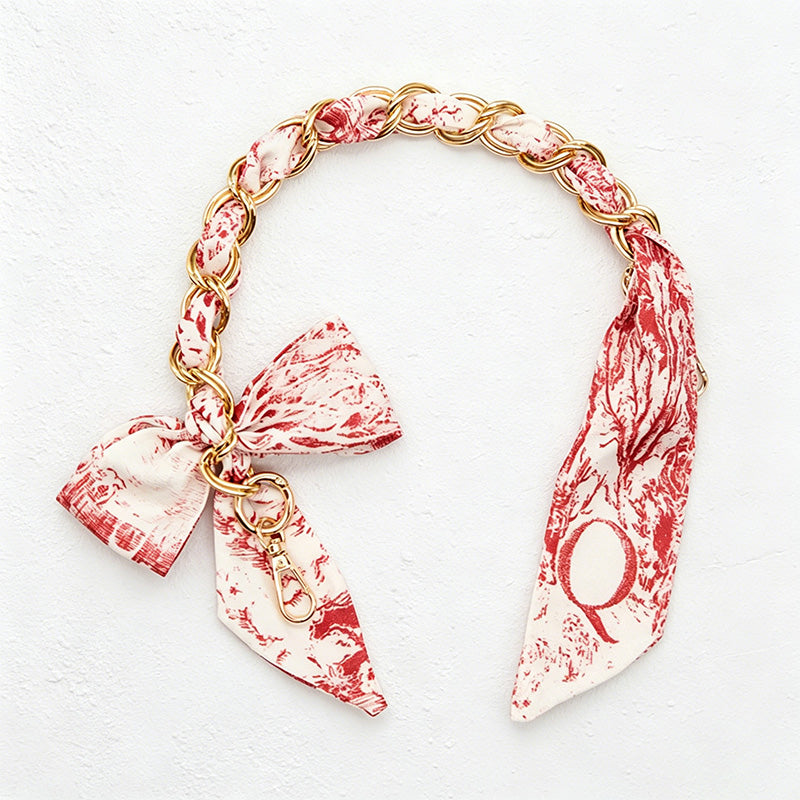 CouldNook 16.54'' Red Series Pattern Bow Chain Bag Strap - Everyday Accent