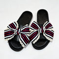 CouldNook Striped Bow Open Toe Slippers - Relaxed Home Accent